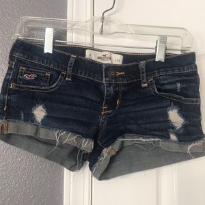 Hollister low rise dark was denim shorts